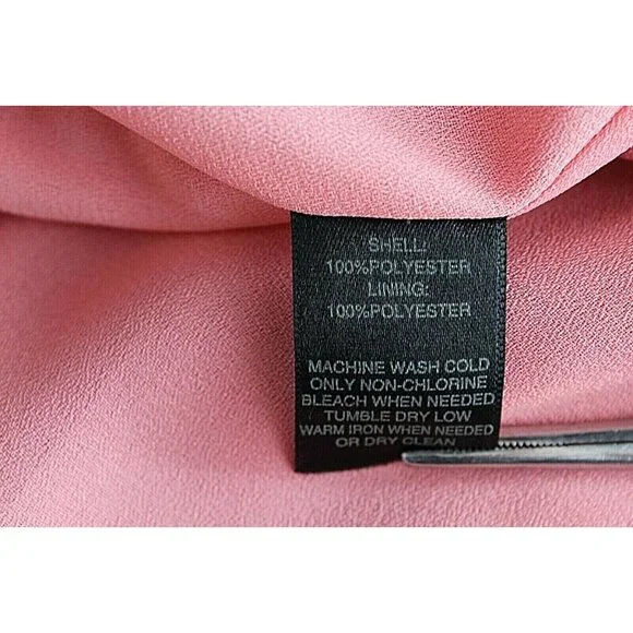 White House Black Market $178 Sz 0 Coral Pink Hi Lo Silky Poly Dress - Picture 6 of 8